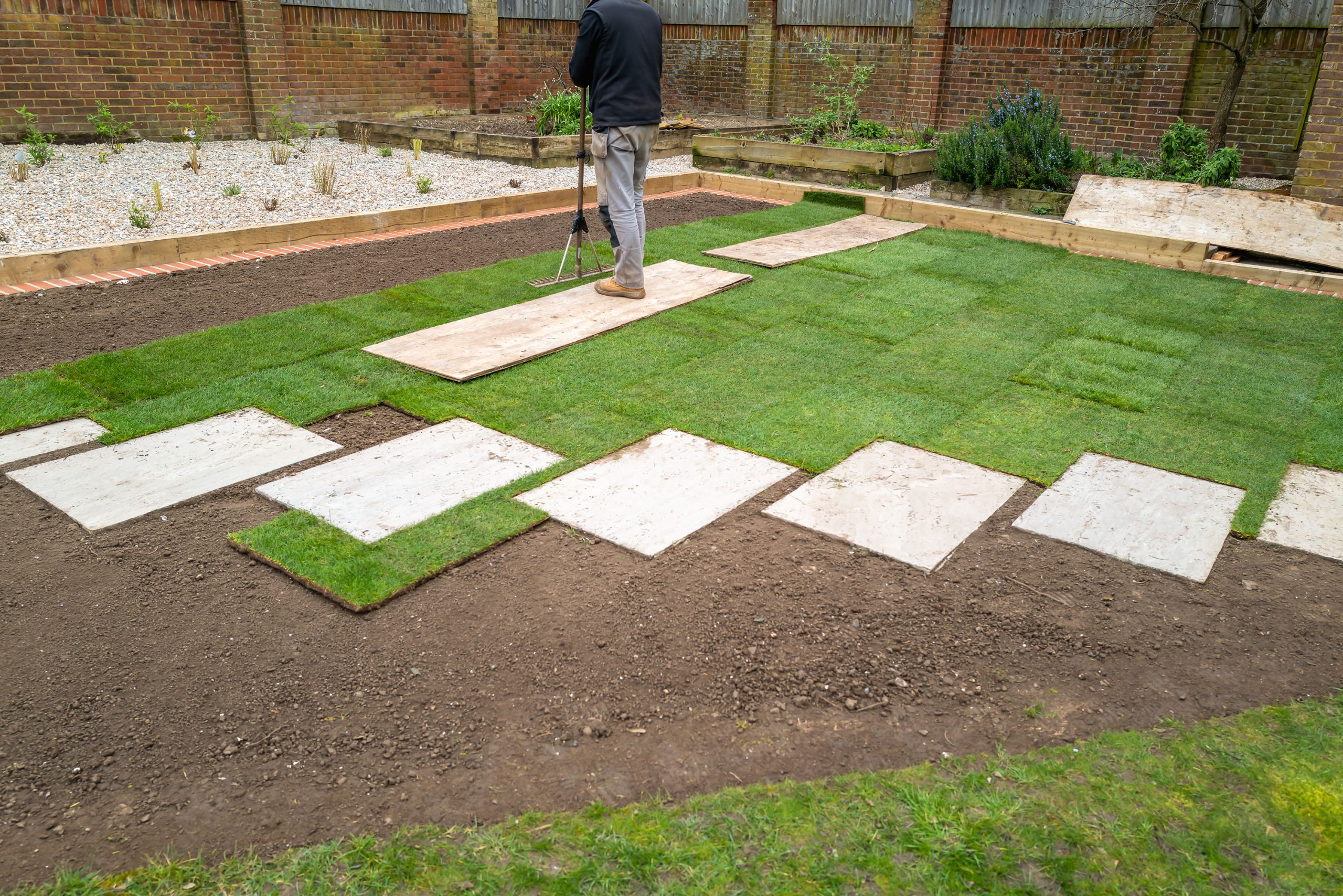 Man Laying Turf