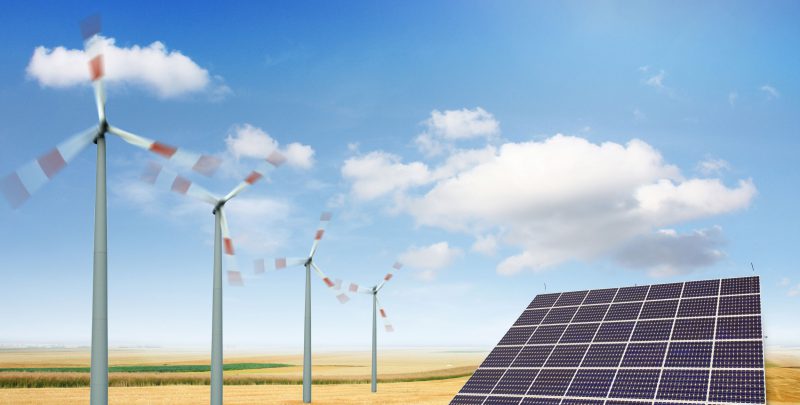Wind Farm And Solar Panels